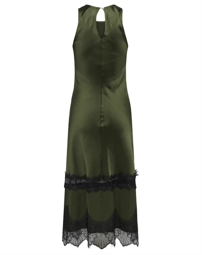 Only - ONLIndona Long Lace Satin Kjole - Forest Night